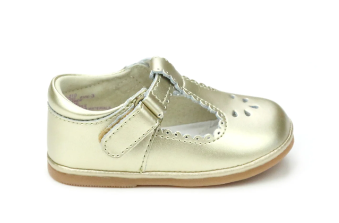 Dottie Scalloped T-Strap Mary Jane (Baby) - Gold